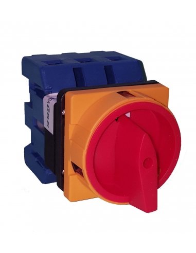 Interruptor de desconexão trifásica 80A controle amarelo-vermelho