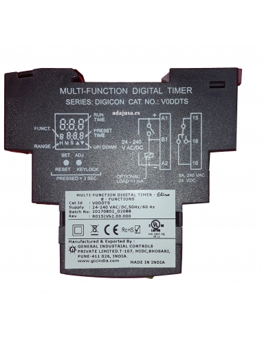 DIN rail digital multifunction timer