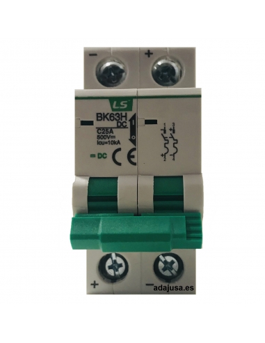 MCB circuit breaker 2 poles 2A DC -  LS