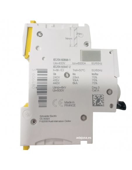 Disjuntor 2 pólos 10A (2x10A) IC60N C 6kA - Schneider
