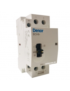 Contator modular 63A 2 Openpoles 230Vac com controle manual - Denor