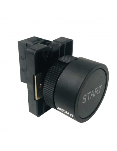 Black pushbutton inscription "START" full open contact (NO) - OUTLET