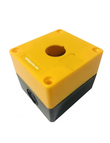Caixa de botão amarela 1 elemento de diâmetro 22 plástico