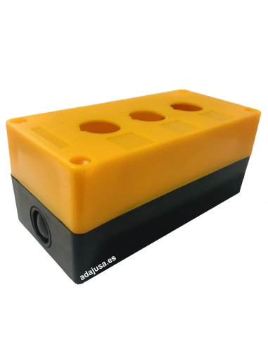 Caixa de botão amarela 3 elemento de diâmetro 22 plástico