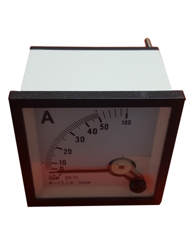 Ammeter 0-50 A 72x72
