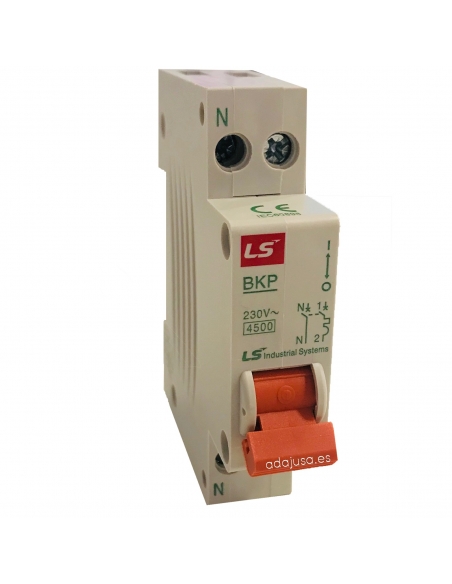 MCB circuit breaker 1 pole+neutral 25A narrow profile -  LS