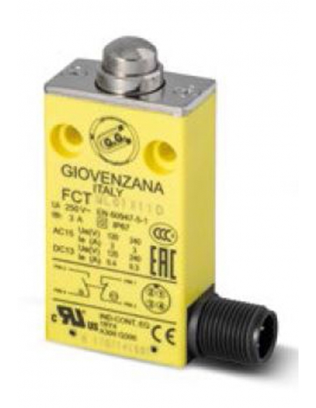 FCT Series Short Pistão Final com Conector M12 - Giovenzana