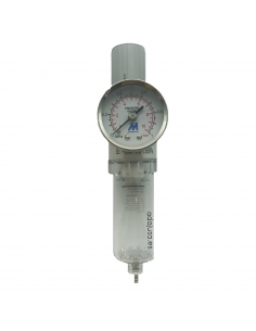Filter-regulator 1/4 metallic with pressure gauge - Mindman - ADAJUSA