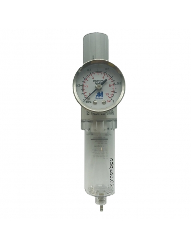 Filtro-regulador 1/4 metálico com medidor de pressão - Mindman - ADAJUSA