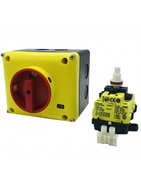 Box with three-phase switch 25A (3 poles) yellow-red - Giovenzana