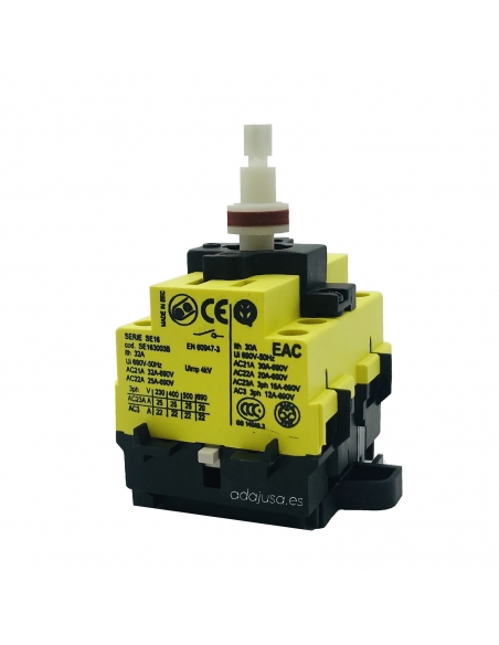 Caixa com interruptor trifásico 25A (3 polos) amarelo-vermelho - Giovenzana