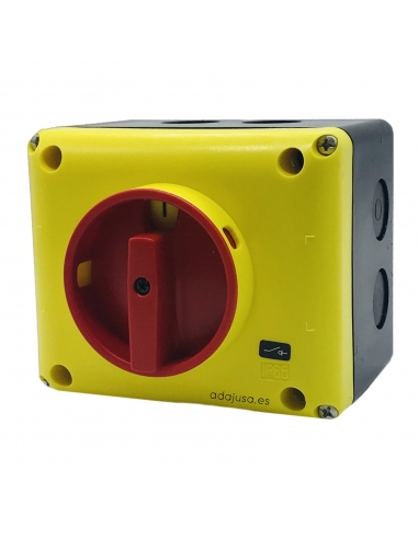 Caixa com interruptor trifásico 25A (3 polos) amarelo-vermelho - Giovenzana