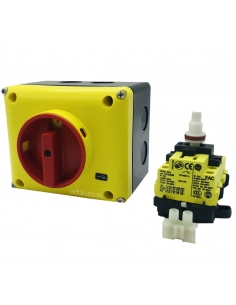 Caixa com interruptor trifásico 25A (3 polos) amarelo-vermelho - Giovenzana 2