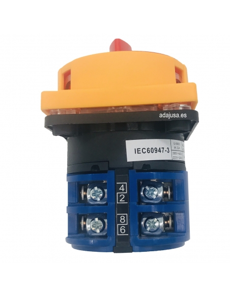 Three-phase cam switch 20A Yellow-red control