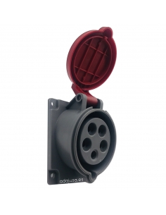 Plug socket 32A 3P T CEE recessed angle 45o IP-44 2
