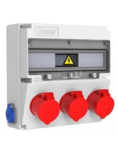 Box outlets 17 modules IP44 bases 3x32A 3P+N+T and 2x16A Schuko