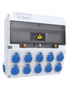 Tomadas de caixa 17 módulos IP44 bases 12x16A Schuko