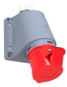 CEE-CETAC 16A 3P T plug socket with 90o IP-44 surface box