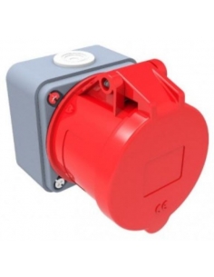 CEE-CETAC 32A 3P-T plug socket with IP-44 surface box