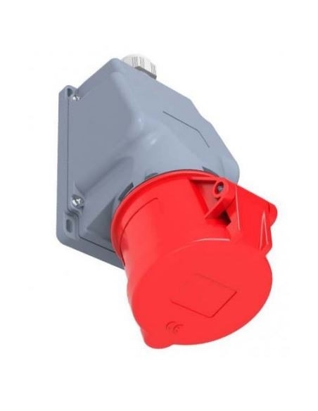 Tomada plugada CEE-CETAC 32A 3P-T com caixa de superfície IP-44 90o