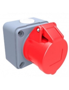 CEE-CETAC 16A 3P T plug socket with IP-44 surface box
