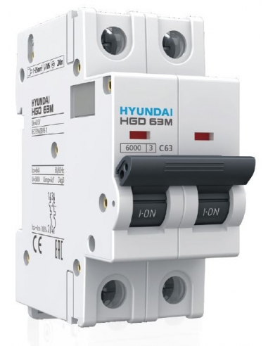 MCB circuit breaker 2 poles 50A (2x50A) - Hyundai Electric