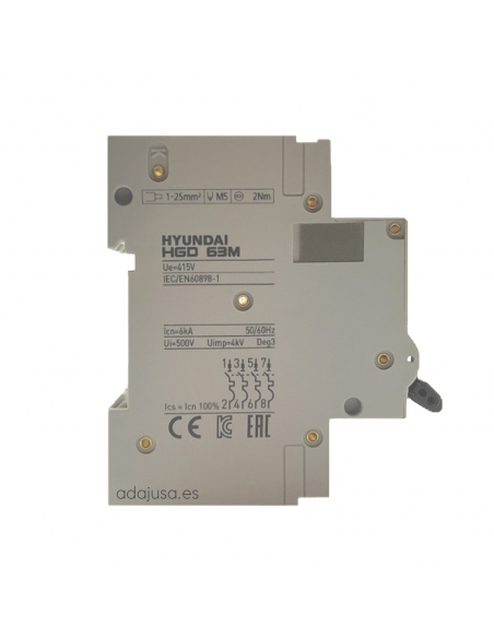 MCB circuit breaker 4 poles 10A (4x10A) - Hyundai Electric