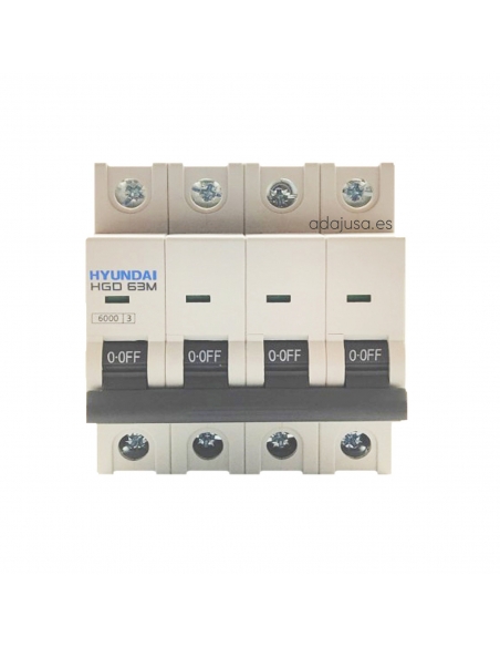 Magnetotérmico 4 polos 16A (4x16A) - Hyundai Electric