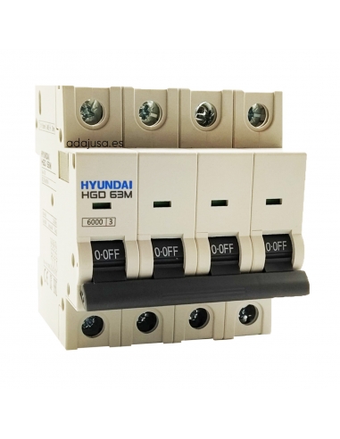 Disjuntor de circuito de 4 pólos 125A 10kA - Hyundai Electric