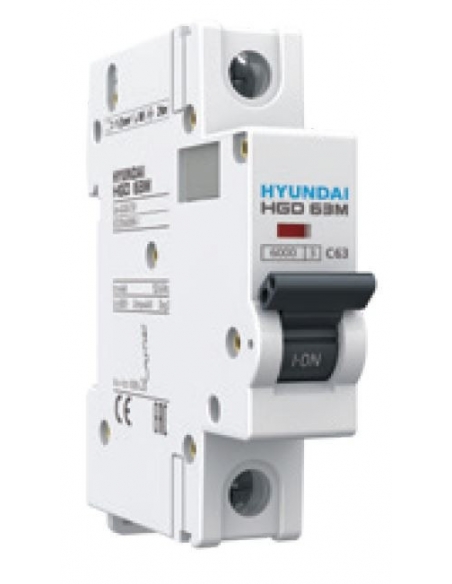 1-pole 63A Hyundai HGD63-M1P063C MCB circuit breaker switch | ADAJUSA