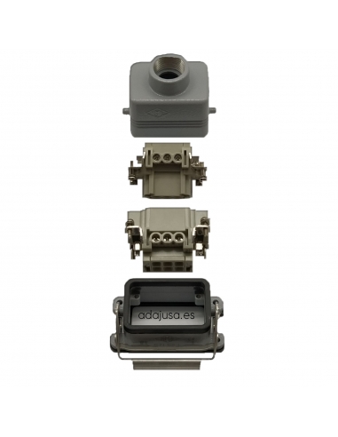 Full multipolar connector 6 poles and recessed ground vertical output Pg16