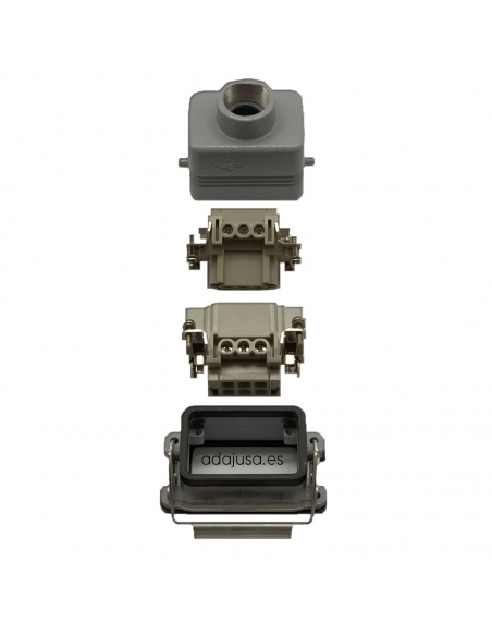 Full multipolar connector 6 poles and recessed ground vertical output Pg16