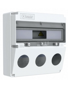 Caixa de tomada de energia 17 módulos 340x340x140mm usinado ABS sem halogênio IP44