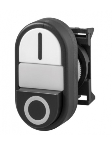 Luminous black and white double push-button head - Giovenzana