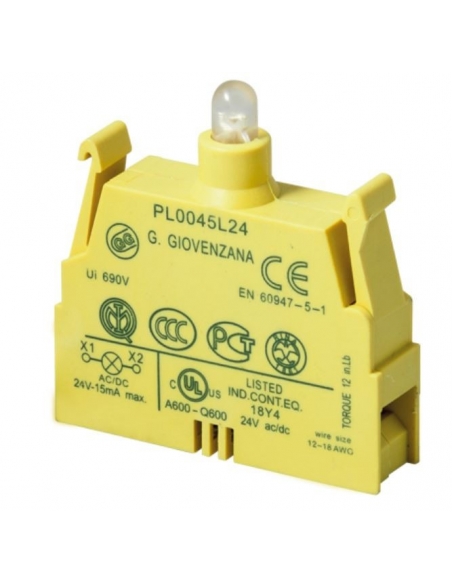 Lamp holder block with integrated LED 12V - Giovenzana