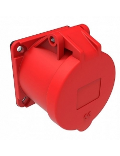 CEE-CETAC 32A 3P-T horizontal recessed IP-44 plug socket
