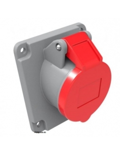 CEE-CETAC 16A 3P-T recessed plug socket angle 45o IP-44