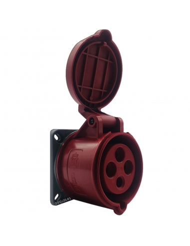 Tomada de tomada IP-44 horizontal recessada CEE-CETAC 32A 3P+N+T