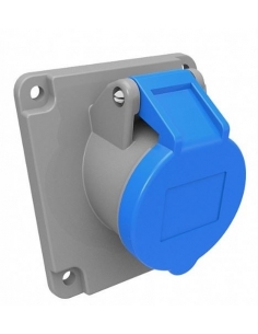 CEE-CETAC 16A 2P-T recessed plug socket angle 45o IP-44