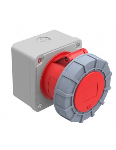 Tomada plugada CEE-CETAC 32A 3P-T com caixa de superfície IP-67