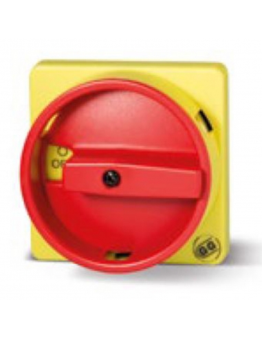 Placa de controle frontal 0-1 alavanca vermelha amarela 67x67mm fundo armário - Giovenzana