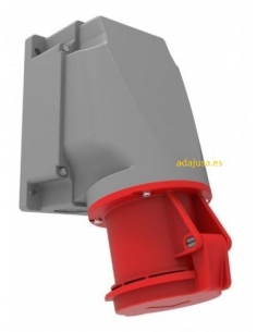 Tomada plugada CEE-CETAC 63A 3P-T com caixa de superfície IP-44 90o