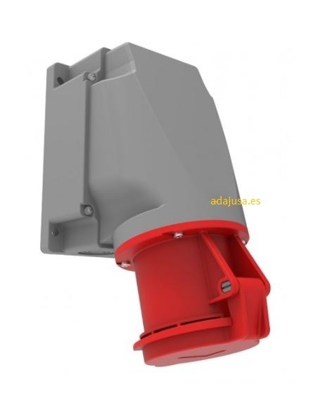 Tomada plugada CEE-CETAC 63A 3P-T com caixa de superfície IP-44 90o