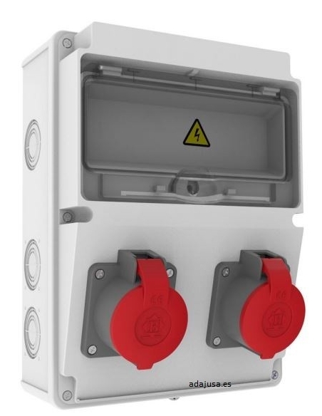 Box power outlets 10 modules with BH2-2228-2000 Bemis plugs ADAJUSA