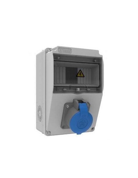 Caixa de tomada 7 módulos IP44 com base 16A 2P T