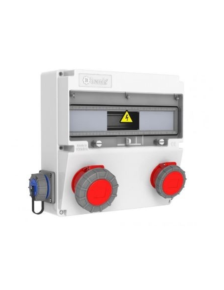 Box outlets 17 modules with 4 plugs Schuko IP66 and CETAC IP66 BH4-6130-1142 | ADAJUSA