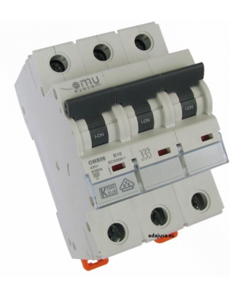 MCB circuit breaker 3 poles 1A OMU adajusa OMB06301C