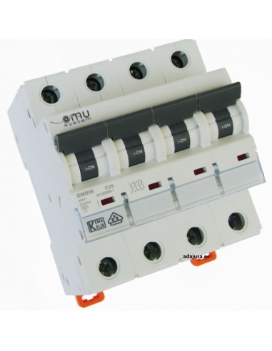 MCB circuit breaker 4 poles 32A OMU adajusa OMB06432C