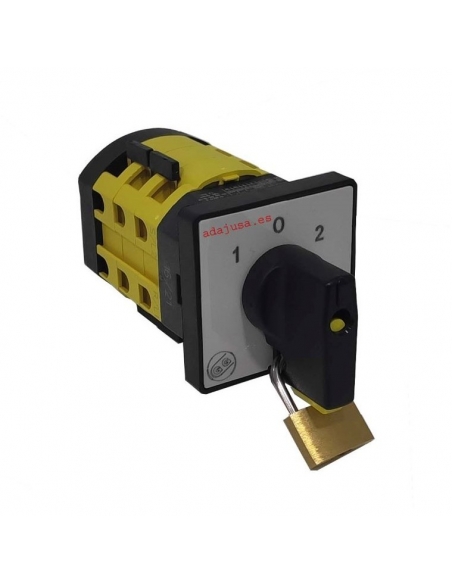 Interruptor inversor de Monofásico  20a cadeado preto 48x48 completo - Giovenzana
