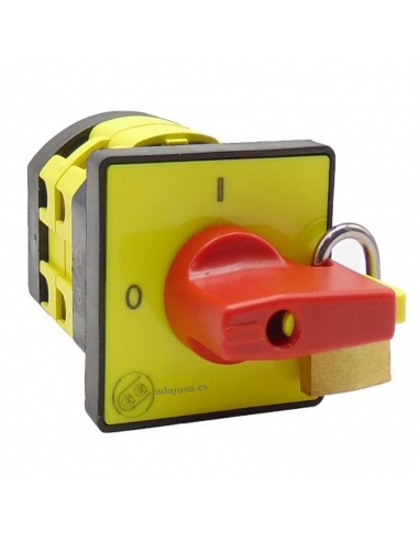 3-pole cam switch 20a 48x48mm red lever lock - Giovenzana
